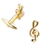 Music Note Gold Cufflinks for French Shirt