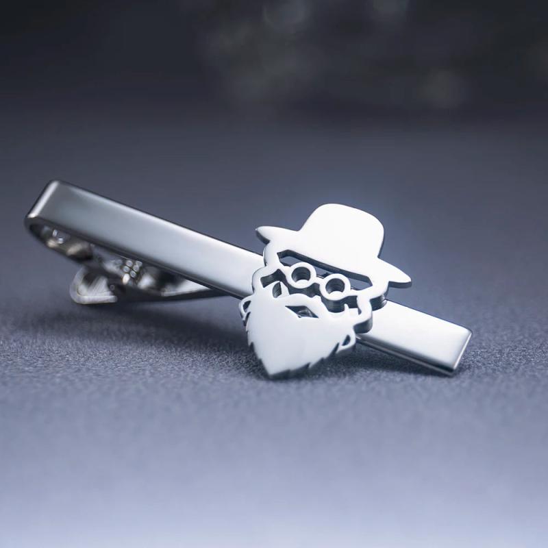 Tangula Jewish Priests Rabbi Portrait Tie Clip Stainless Steel Judaism Religion