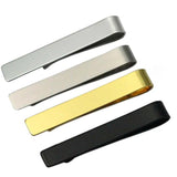 2pcs/lot Stainless Steel Tie Clips For Men 48x8x0.8mm