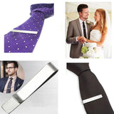 2pcs/lot Stainless Steel Tie Clips For Men 48x8x0.8mm