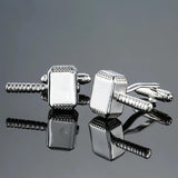 Silvery Thor's Hammer Cufflinks for Men's French Shirts