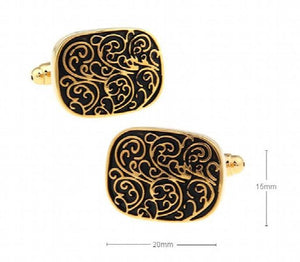Gold Royal Engraving Cufflinks Copper Material Hot Sale Wholesale & Retail