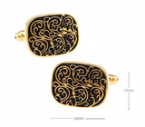 Gold Royal Engraving Cufflinks Copper Material Hot Sale Wholesale & Retail