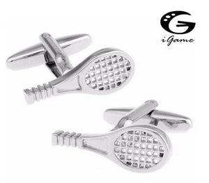 iGam Tennis Racket Cufflinks Silver Copper Material Novelty Sport