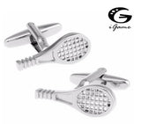 iGam Tennis Racket Cufflinks Silver Copper Material Novelty Sport
