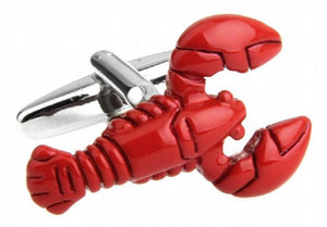 iGame Red Lobster Cufflinks Brass Shrimp Novelty Gift Men