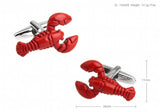 iGame Red Lobster Cufflinks Brass Shrimp Novelty Gift Men