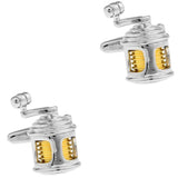 Novelty Cufflinks Set - Microphone Camera Handcuffs Bulb Helmet Saw