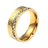Hawson Men's Fluted Edge Zirconia Stainless Steel Tie Ring