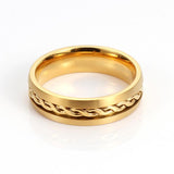 Hawson Men's Fluted Edge Zirconia Stainless Steel Tie Ring
