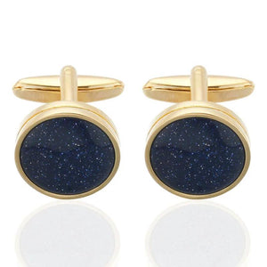 Memolissa Round Stone Inlaid Cufflinks for Men