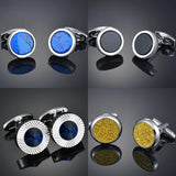Memolissa Round Stone Inlaid Cufflinks for Men