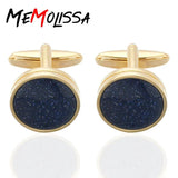 Memolissa Round Stone Inlaid Cufflinks for Men
