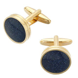Memolissa Round Stone Inlaid Cufflinks for Men