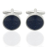 Memolissa Round Stone Inlaid Cufflinks for Men