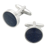 Memolissa Round Stone Inlaid Cufflinks for Men