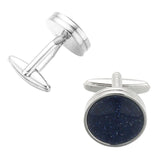 Memolissa Round Stone Inlaid Cufflinks for Men