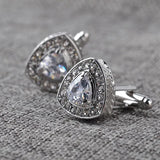 High Triangle Rhinestone Cufflinks Set