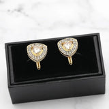 High Triangle Rhinestone Cufflinks Set