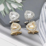 High Triangle Rhinestone Cufflinks Set