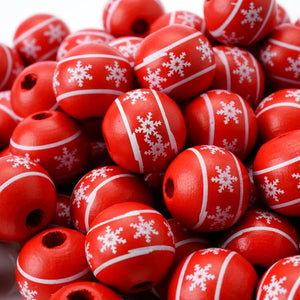 10pcs 15mm Christmas Wooden Beads Snowflakes Spacer DIY Jewelry Making