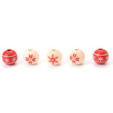 10pcs 15mm Christmas Wooden Beads Snowflakes Spacer DIY Jewelry Making
