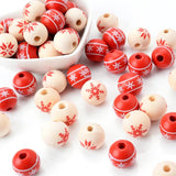 10pcs 15mm Christmas Wooden Beads Snowflakes Spacer DIY Jewelry Making