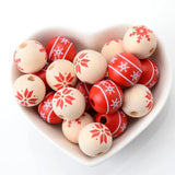 10pcs 15mm Christmas Wooden Beads Snowflakes Spacer DIY Jewelry Making