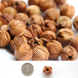 10pcs Natural Peach Wood Beads Carving Lotus Wooden Beads DIY Jewelry Making