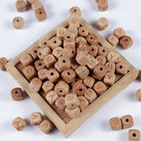 12mm 20Pcs Cube Wooden Beads Square Letter Alphabet Beech Wood Jewel