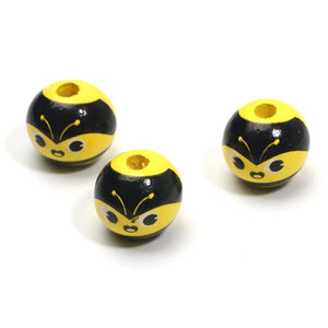 10pcs 16mm Bee Wooden Beads for Jewelry Making DIY Bracelet