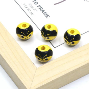 10pcs 16mm Bee Wooden Beads for Jewelry Making DIY Bracelet