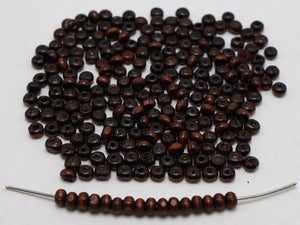 1000 Brown 4mm Round Wood Seed Beads