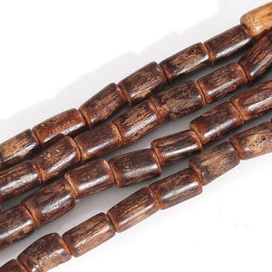 65PC 1 String 13MM Bamboo Knots Cylinder Natural Coconut Shell Wood Spacer Beads