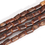 65PC 1 String 13MM Bamboo Knots Cylinder Natural Coconut Shell Wood Spacer Beads