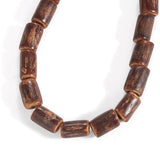 65PC 1 String 13MM Bamboo Knots Cylinder Natural Coconut Shell Wood Spacer Beads