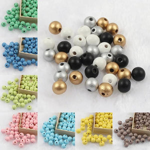 Summer Wooden Beads for DIY Jewelry Making 6/8/10/12mm