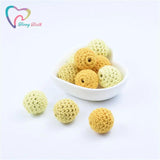 10PCS Pink Fuchsia Baby Accessories Crochet Wood Beads DIY Nursing Jewelry Organ