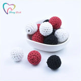 10PCS 16-20 MM Crochet Wooden Round Beads DIY Nursing Jewelry Teething Teether