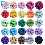 10PCS 16-20 MM Crochet Wooden Round Beads DIY Nursing Jewelry Teething Teether