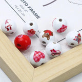 Natural Wooden Beads With Pattern for Jewelry Making DIY