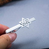 Spiral Star of David Tie Clip Stainless Steel Men Suit Tie Collar Pin