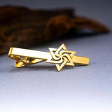 Spiral Star of David Tie Clip Stainless Steel Men Suit Tie Collar Pin