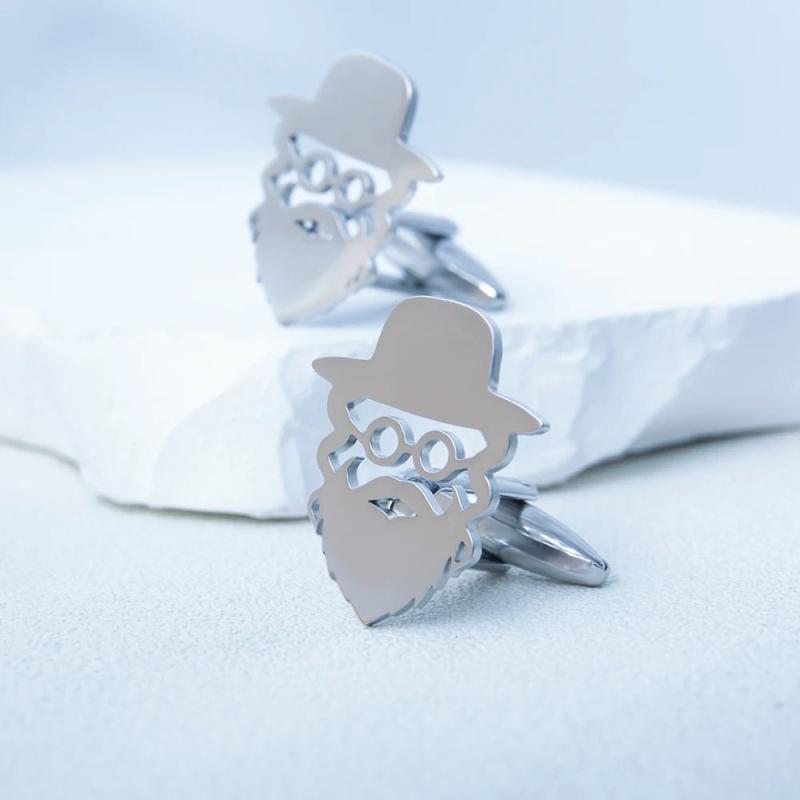 Jewish Priests Rabbi Portrait Cufflinks - Mens Religion Amulet Jewelry