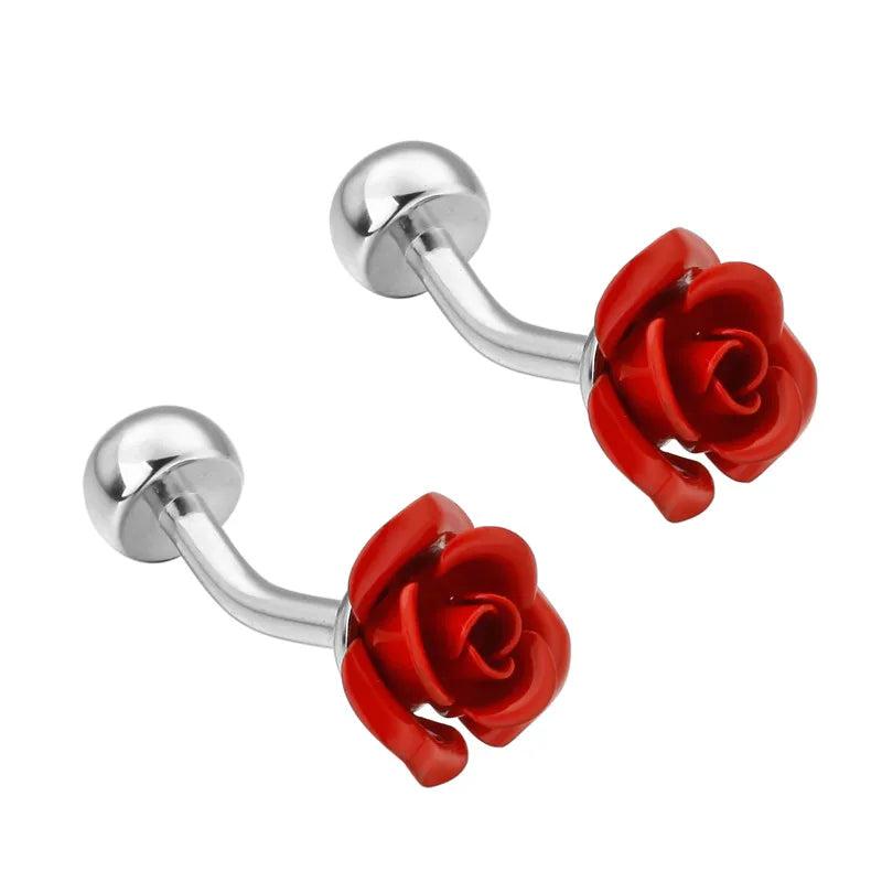 Red Rose Cufflinks Hipster Cufflinks For Men Gift for High Men