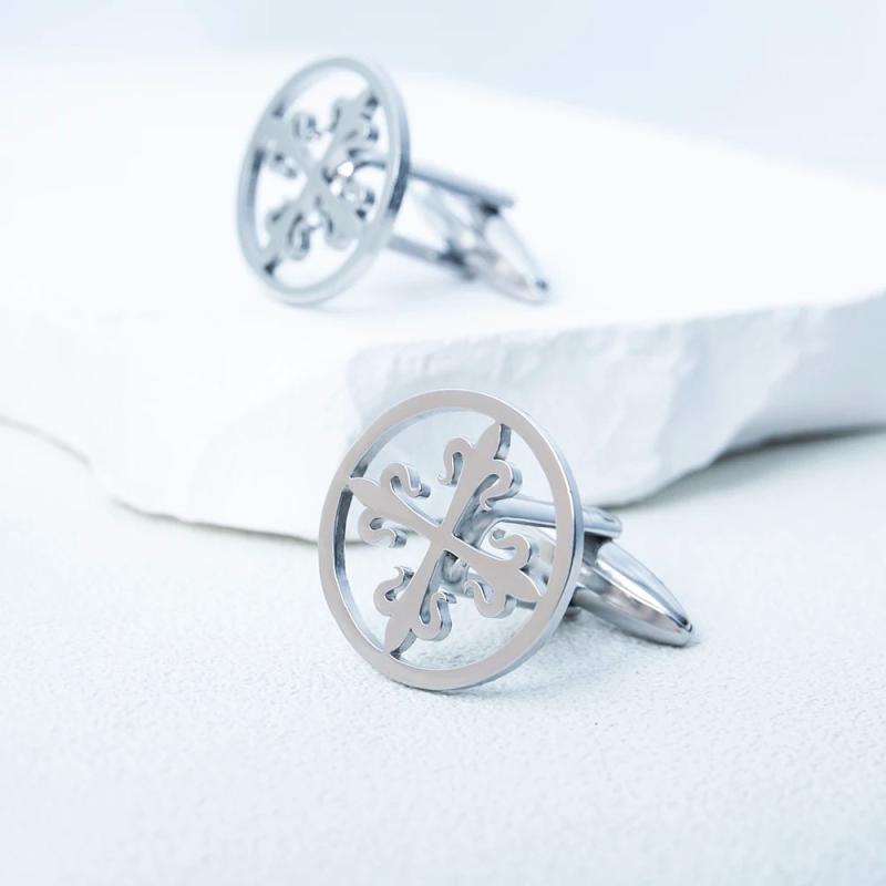 Tangula Vintage Cross of Lilies Cufflinks