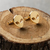 Alien Mask Cufflinks Stainless Steel Punk Men's Shirt Suit Buttons