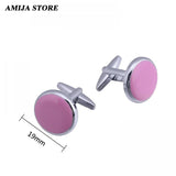 Classical Tie Clip & Cufflinks Set in Pink - Wedding Accessories