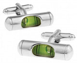 Green Spirit Level Cufflinks Fun Button Cufflinks
