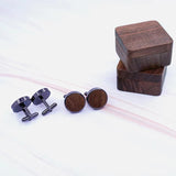 Vintage Wood Cufflinks French Shirt Button Men's Dinner Business Party